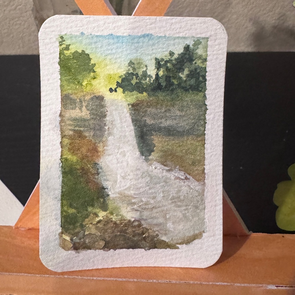 ACEO original Serene Waterfall Art